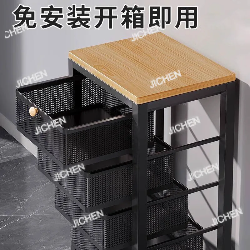 

Стеллаж для хранения корзины для овощей Многослойный выдвижной многофункциональный щелевой стеллаж для хранения фруктов от пола до потолка