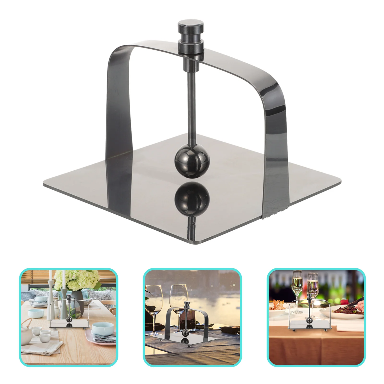 

Napkin Holder Stainless Steel Modern Metal Stand Rust-Resistant For Kitchen Dining Table Hotel Restaurant Decor