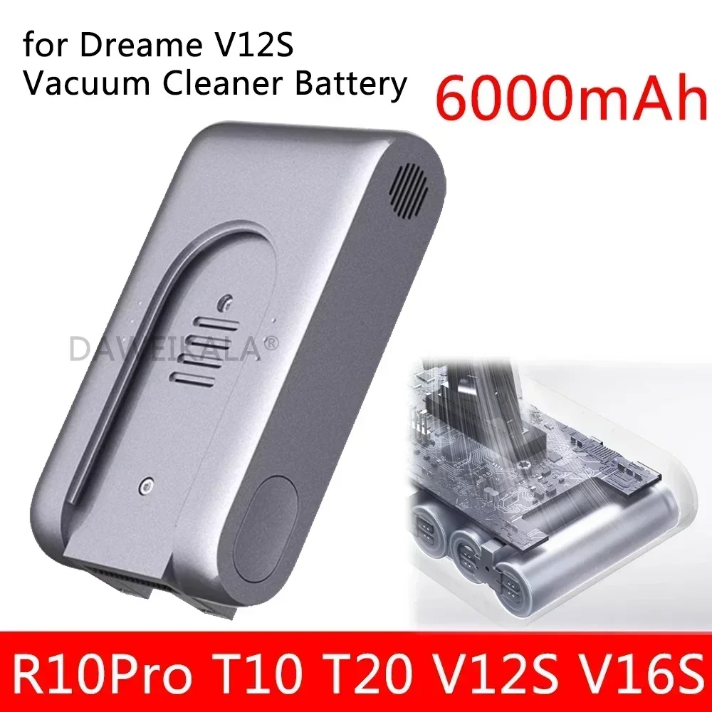 

6000mAh Replacement Battery for Xiaomi Dreame G9 G10 R10 R10Pro T10 T20 V12S Cordless Vacuum Cleaner Rechargeable Li-ion Battery