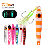 Superlures 2024 New 40g 60g 80g 100g Flat Slow Sinking Hard Metal Jigs Japan Laser Skin Tuna Fishing Jig Lure With Hooks
