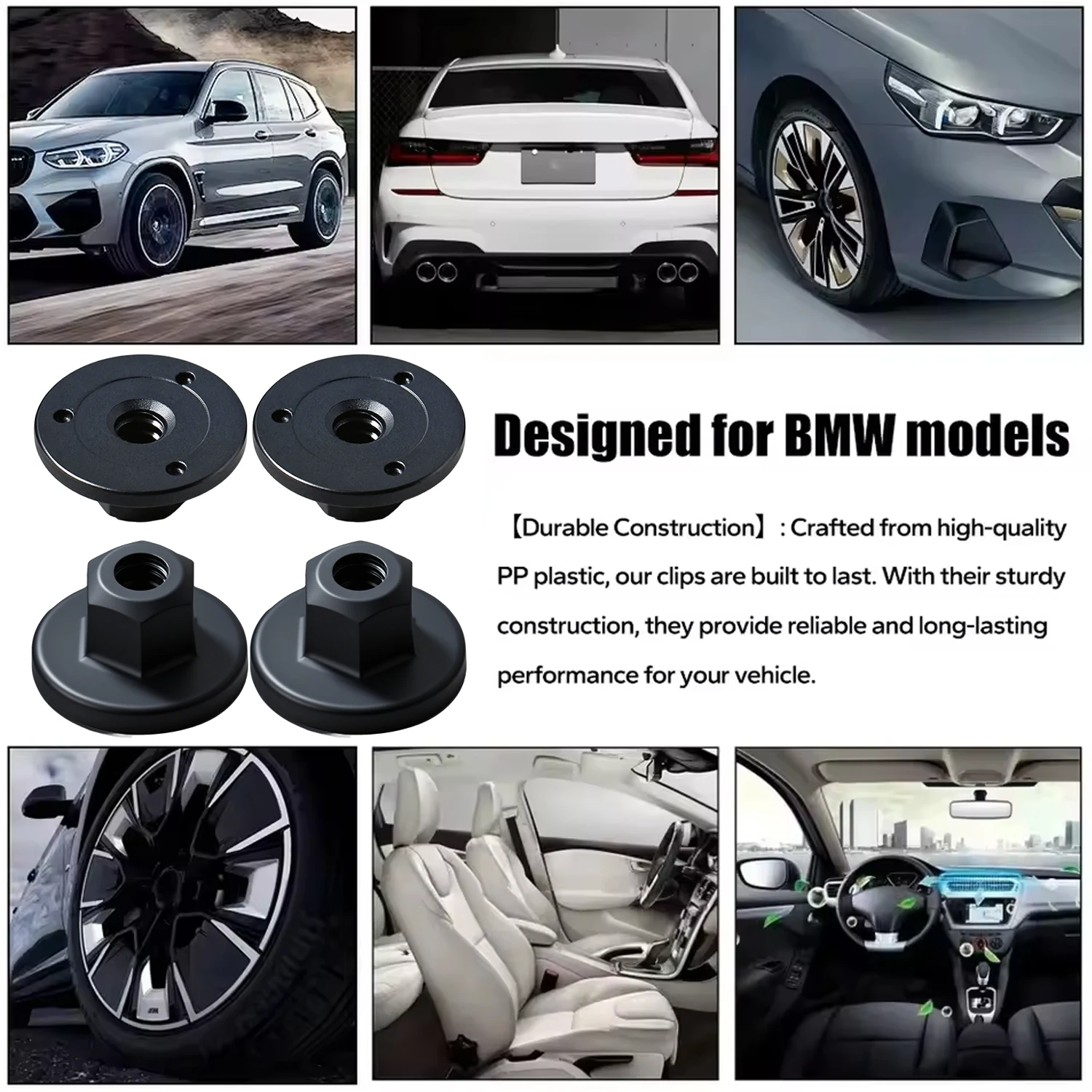 Schwarze Kunststoff-Chassis-Bogenmutter mit Öse für BMW X3 X5 X6 Unterbodenschutz-Halterung, selbstschneidende Schraube, Befestigungsmutter mit Öse – Detail 8