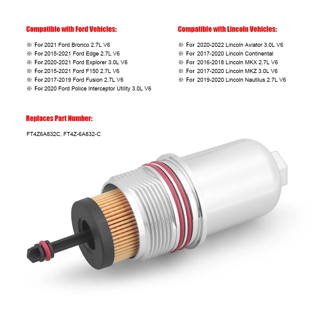 

Модернизированный алюминиевый масляный фильтр и комплект крышек для Ford Fusion 2017-2020 и 2015-2020 F150, запасные части для автомобилей FT4Z6A832C