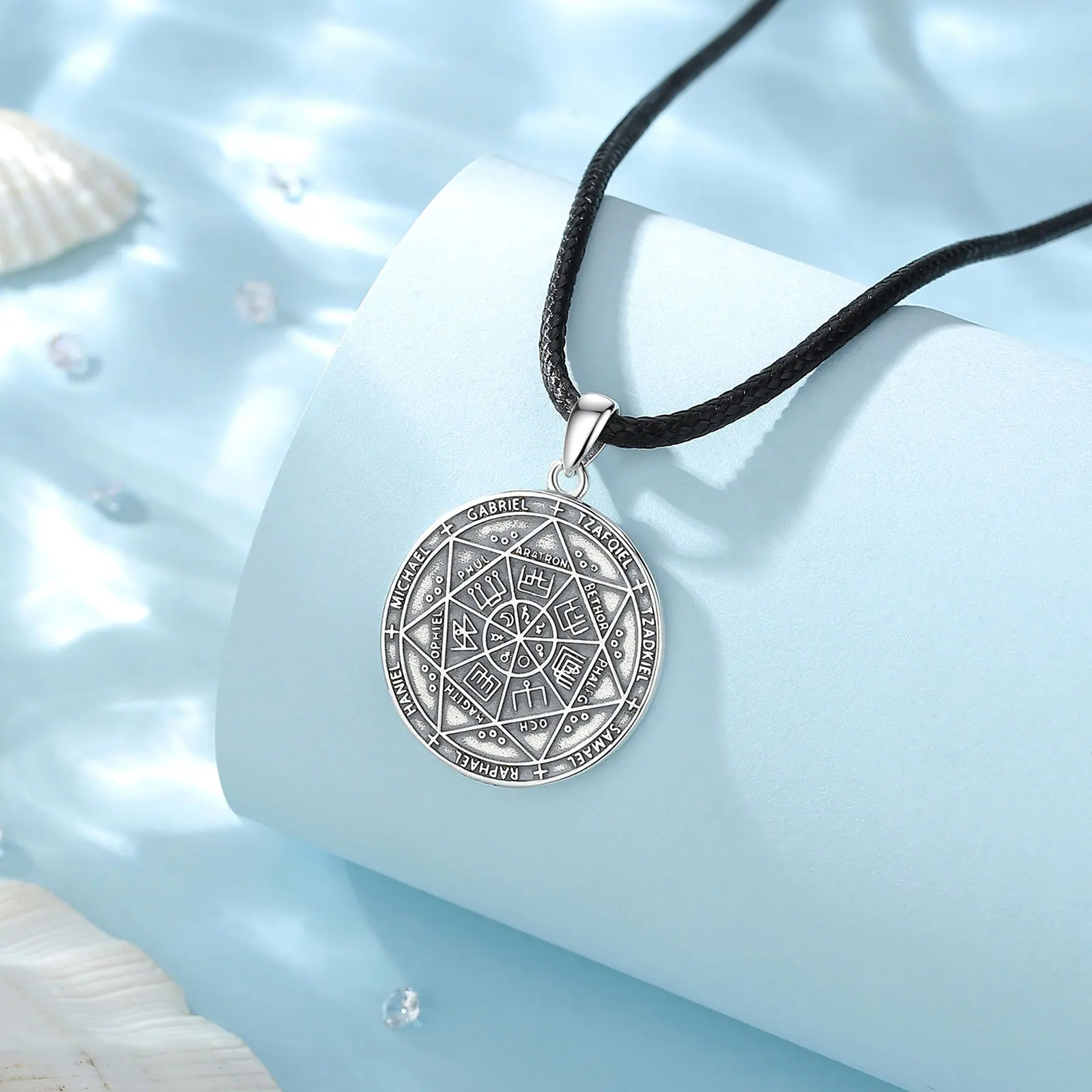 Eudora 925 Sterling Silver Seal of Seven Archangels collana pentagramma amuleto ciondolo uomo donna gioielli personalità Vintage