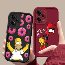 Funny Cartoon The Simpson For Redmi Note 12 11 10 9 8 7 K50 40 30 20 12 10 9 A C Pro 5G 4G Soft Eye Ladder Phone Case