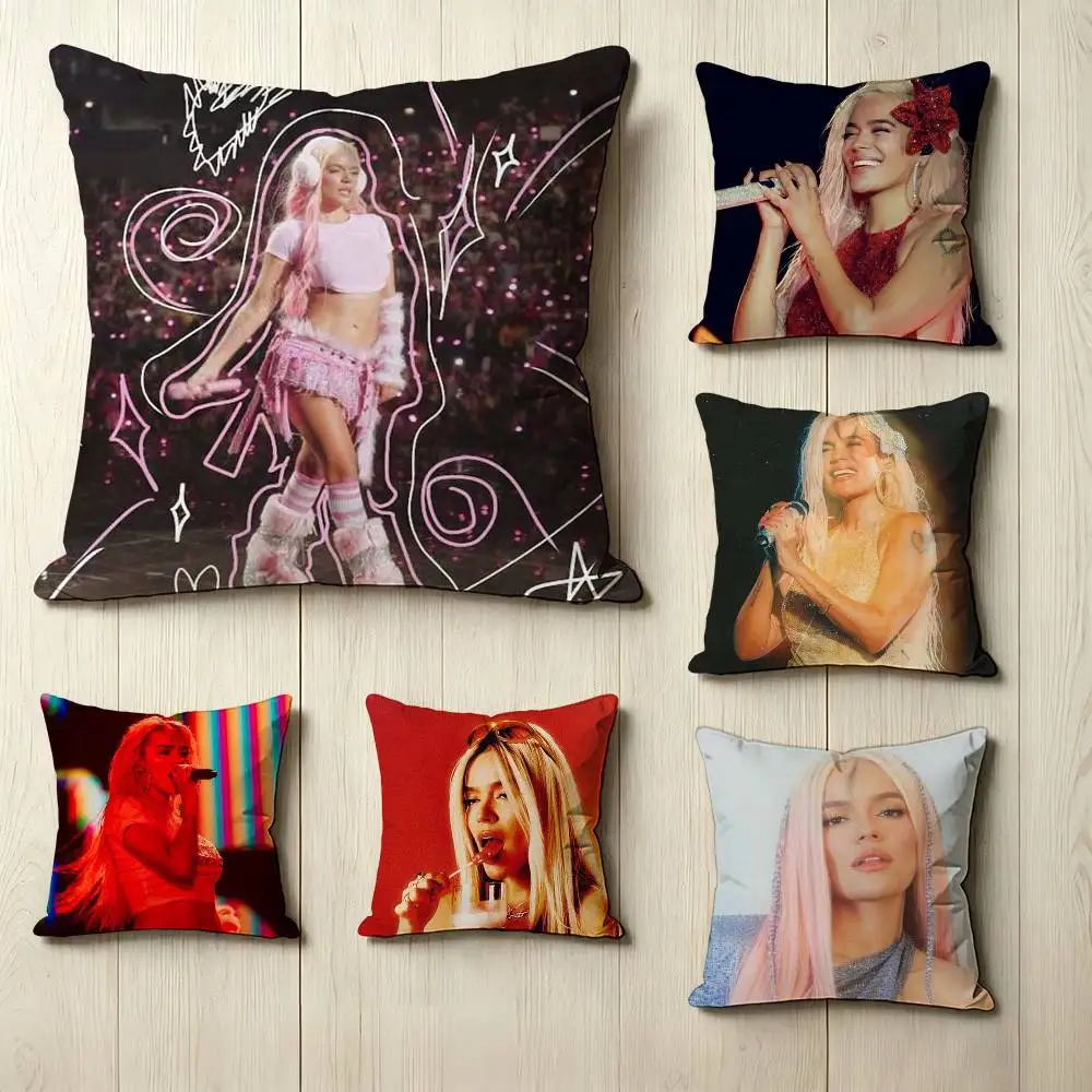 Latin Singer K-Karol G  Pillow Case Square Double-Sided Sofa Cushion Cover Bedroom Bedside Pillow