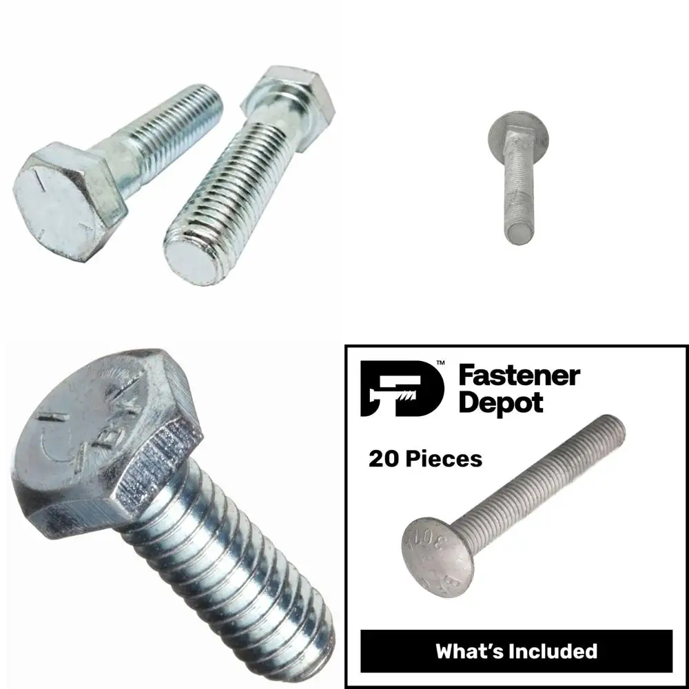 

Оцинкованные винты с шестигранной головкой класса 5, 3/8-16 x 5, грубая резьба с частичной резьбой, набор из 50 предметов с резьбой