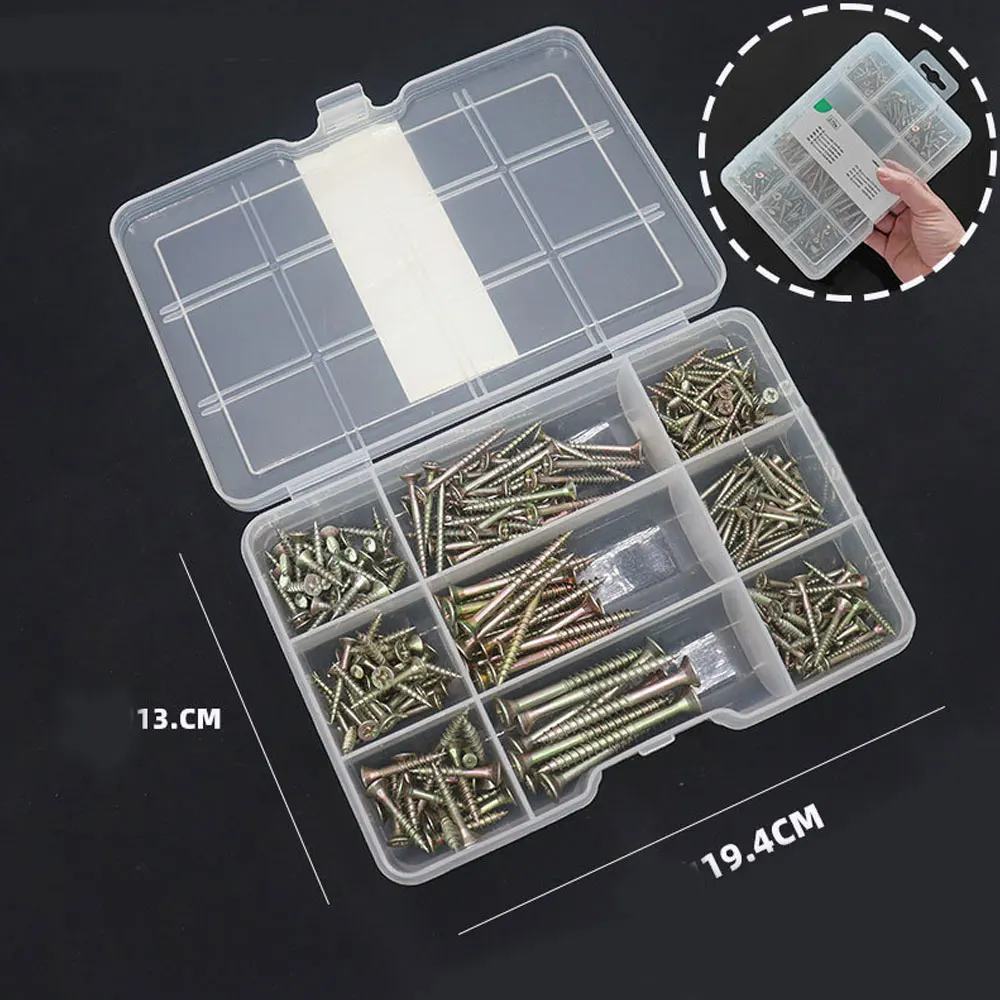 270Pcs Flat Head Self Tapping Screws Set Zinc Plated M3/M4/M5/M6 Sizes for DIY Household Projects Mixed And Assembled Screw Kit