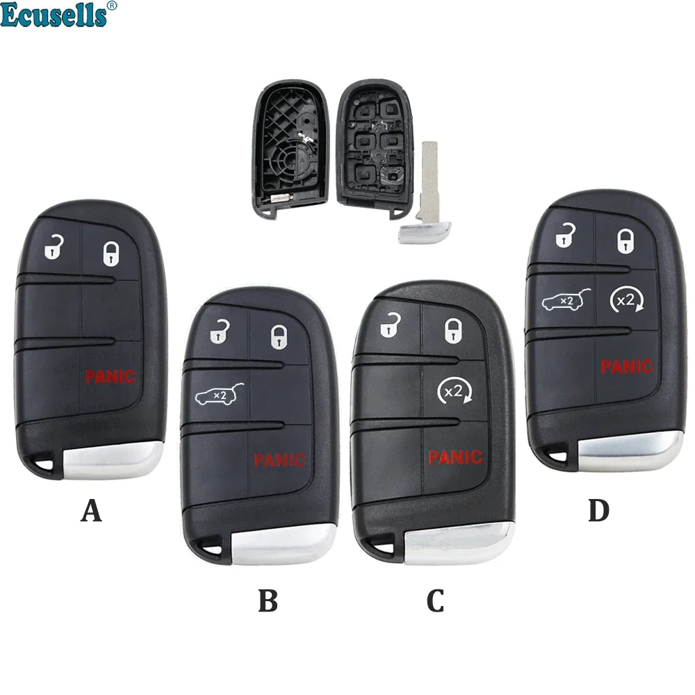 

3/4/5 кнопок Smart Remote Key Shell для Jeep Renegade Compass для Fiat 500X 500 500L M3N- 40821302 с необрезанным лезвием SIP22