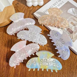 Muweordy Diamond Flower Hair Claw Shark Clip Claw Clip Valentine's Day Gift for Girl Crab Hair Clip  Hair Accessories for Women