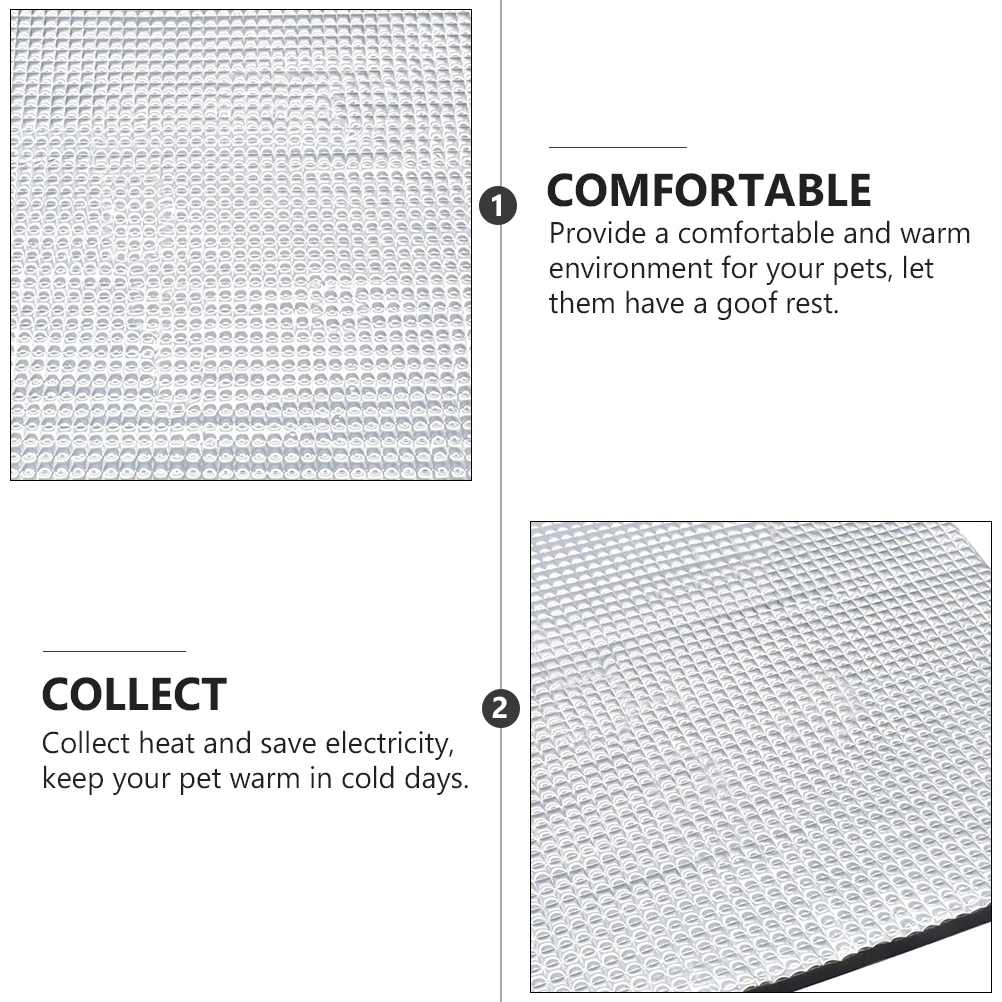

1Pcs Silver Reflective Thermal Pad Mini Pet Insulation Mat Self-Warming Heating Pad Winter Pet Supplies Self-Heating Mat