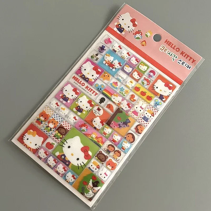 Cartoon Sanrio Sticker Kawaii Anime Hello Kitty Cute Diy Cup Phone Case Storage Box Decorate Waterproof 3D Stickers Girls Gifts