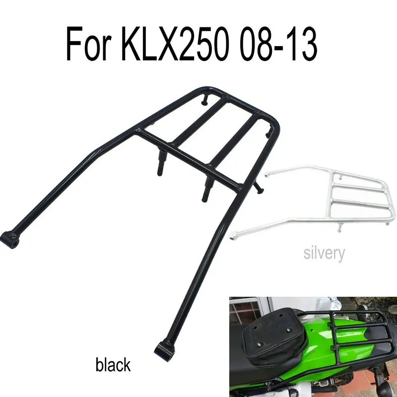 

Rear Detachable Luggage Rack Support Holder Saddlebag Cargo Shelf Bracket For Kawasaki KLX 250 KLX250 2008-2013 black and silver