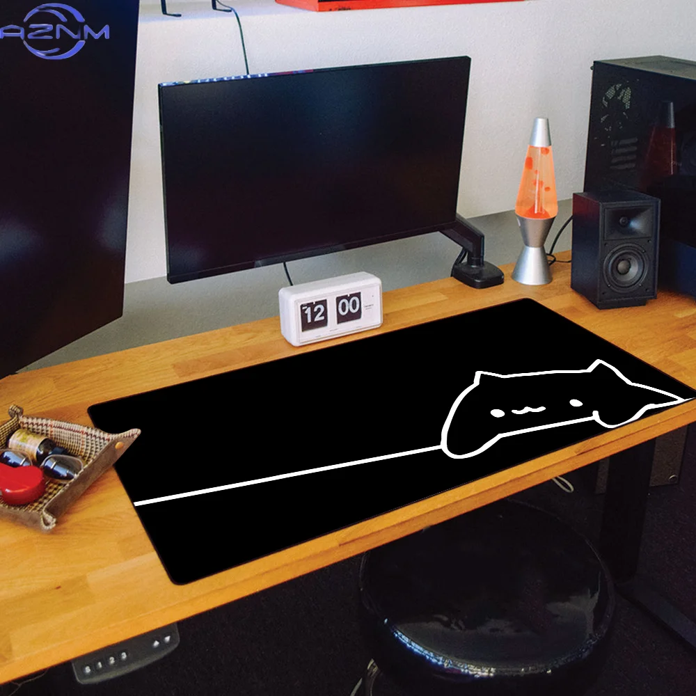Bongo Cat with Paws in the corner t Mouse Pad Large Desk Mat Keyboard Ergonomic Office Rubber PC Non-slip Anti-fray Home Custom
