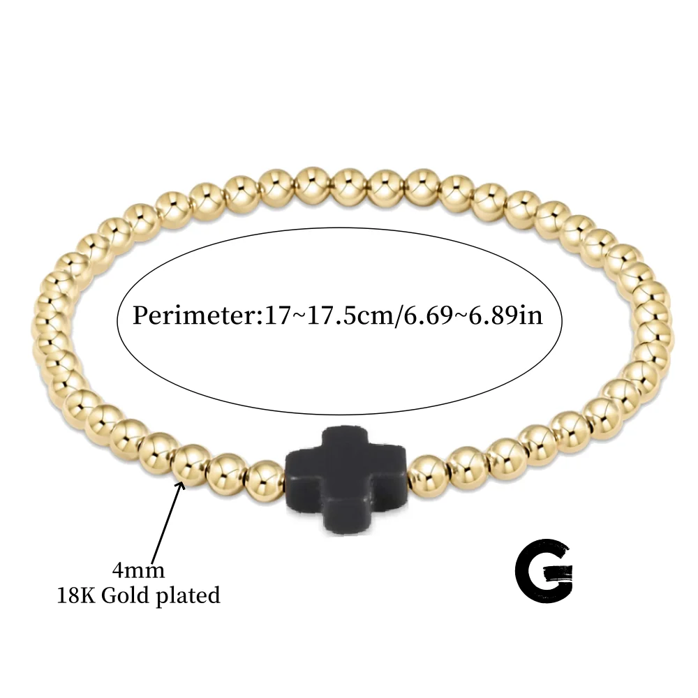 Großhandel Kreuz-Armband Stapelbare Designer-Armbänder für Frauen 18K Vergoldet Wasserdichter Schmuck Boho Sommer Strand Pulseras – Detail 8
