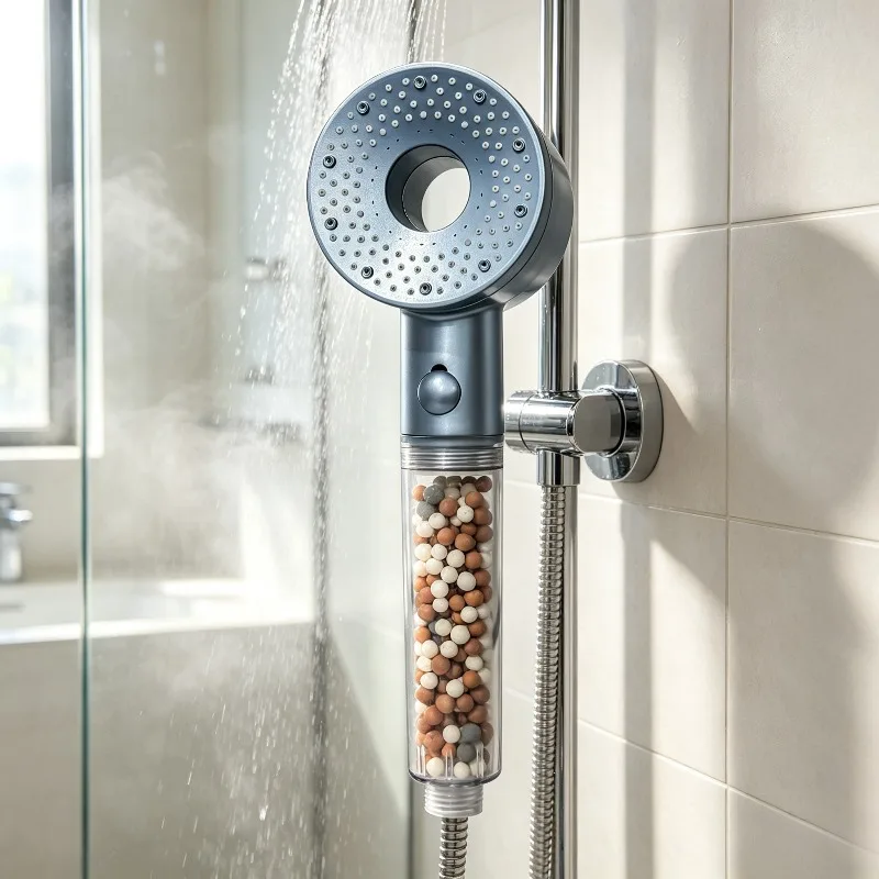 Negative Ion Filter Shower Head High Pressure Boosting Spray Nozzle Bathroom Bath Shower Accessory