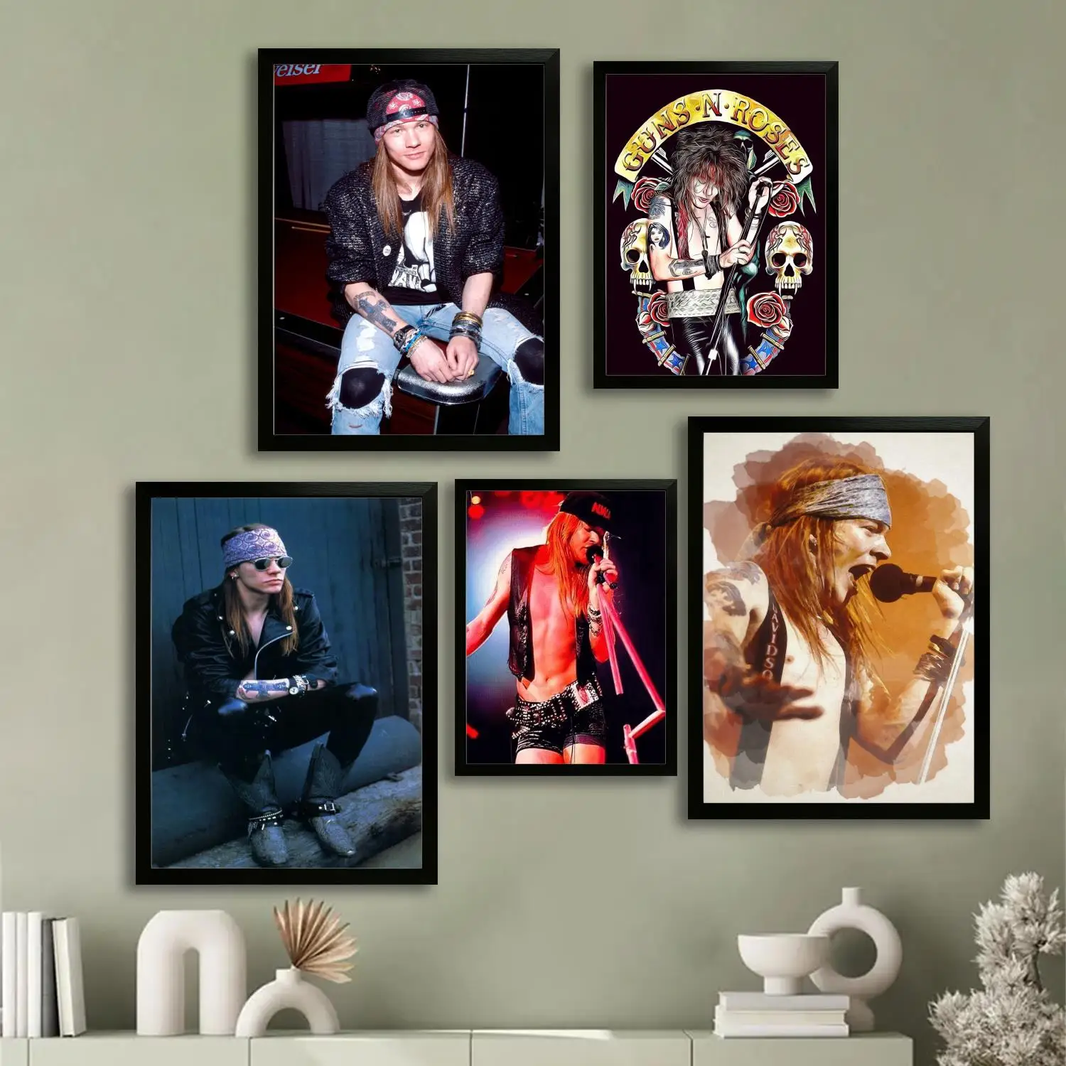 ملصق فني من قماش axl rose وطباعة صورة فنية جدارية، ملصقات ديكور غرفة نوم عائلية حديثة، لوحة زخرفية