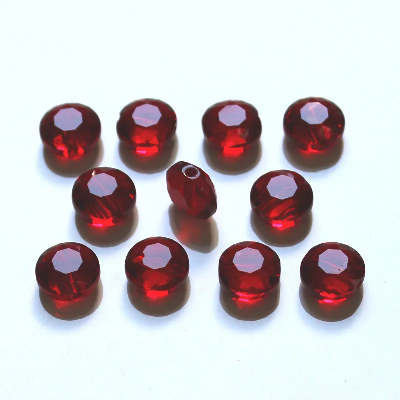 10MM Austria Flat Round Glass Faceted Bead For Bracelet Jewelry Making DIY Accessories Spacer Charm Loose Crystal Wheel Beads
