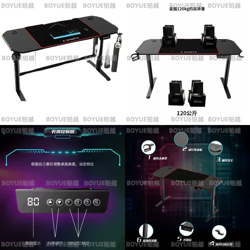Electric Height Adjustable Standing Desk Smart Lift Computer Workstation Ergonomic Gaming Table for Home Office Dual Purpose
