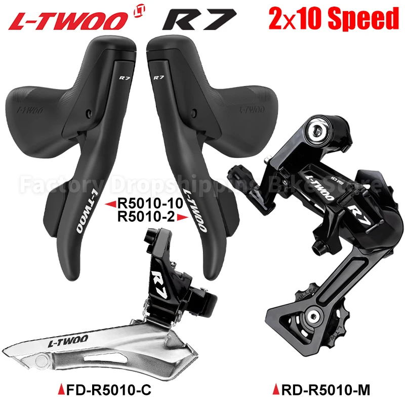 LTWOO R7 2x10 Speed Road Bike Derailleur Kits Aluminum Mechanical Brake Dual Control Levers Compatible Shimano Bicycle Parts