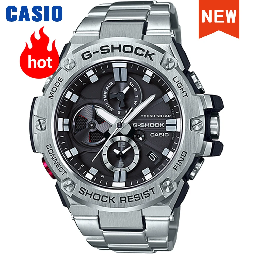 Casio G Shock Watch para homens, quartzo impermeável, Top Brand Set de luxo, 200m, GST-B100D-1A