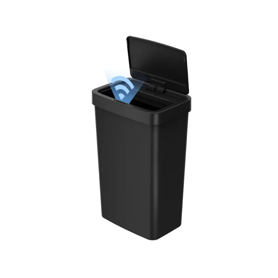 

Kitchen Automatic Trash Can with Motion Sensor, 13.2 Gallon Plastic Touchless Garbage Bin for Home Office Use, Sleek Black Desi