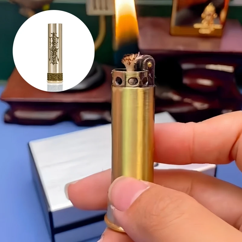 

Креативная магнитная латунная рельефная ретро-зажигалка для мужчин, ностальгическая коллекция, подарок, индивидуальный орнамент