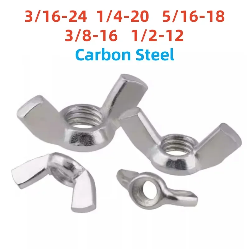 BSW Carbon Steel Butterfly Wing Nuts Zinc Plated Wing Nuts Zinc Plated Hand Tighten Nut 3/16-24 1/4-20 5/16-18 3/8-16 1/2-12