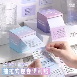256 Sheets Pull Out Sticky Notes Roll Tape Memo Pads Full Adhesive Self-Adhesive Sticker Label for Noting Writing