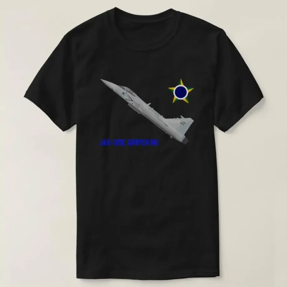 

JAS-39E Gripen NG Brazilian Air Force T-Shirt Short Sleeve Casual Cotton O-Neck Men TShirt Size S-3XL