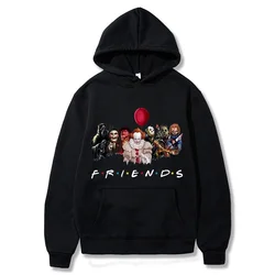 Halloween Friends Hoodies Men Fashion Horror Long Sleeve Sweatshirts Women Casual Harajuku Streetwear Hooded Pullover Sudaderas