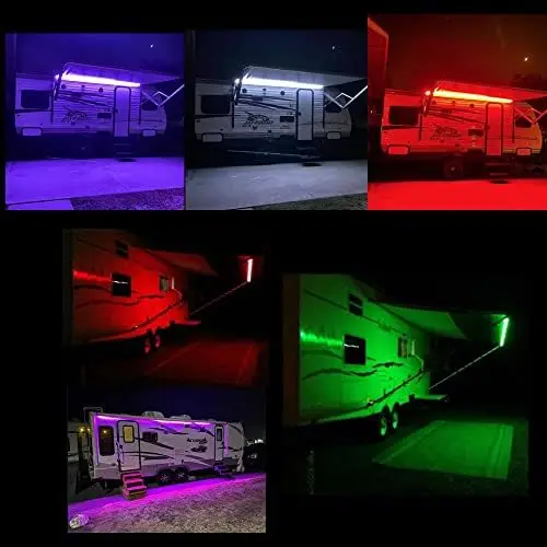 

RV Awning Lights 20FT RGB Waterproof 12V Dimmable Strip with App/Remote, Music Sync for Trailer, Motorhome