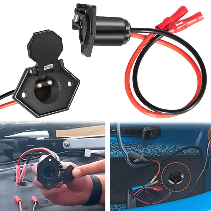 8M4000954 Trolling Motor Power Receptacle for 50A Trolling Plug , 2-Prong for 12V, 24V or 36V , for Bow-Panel Installation