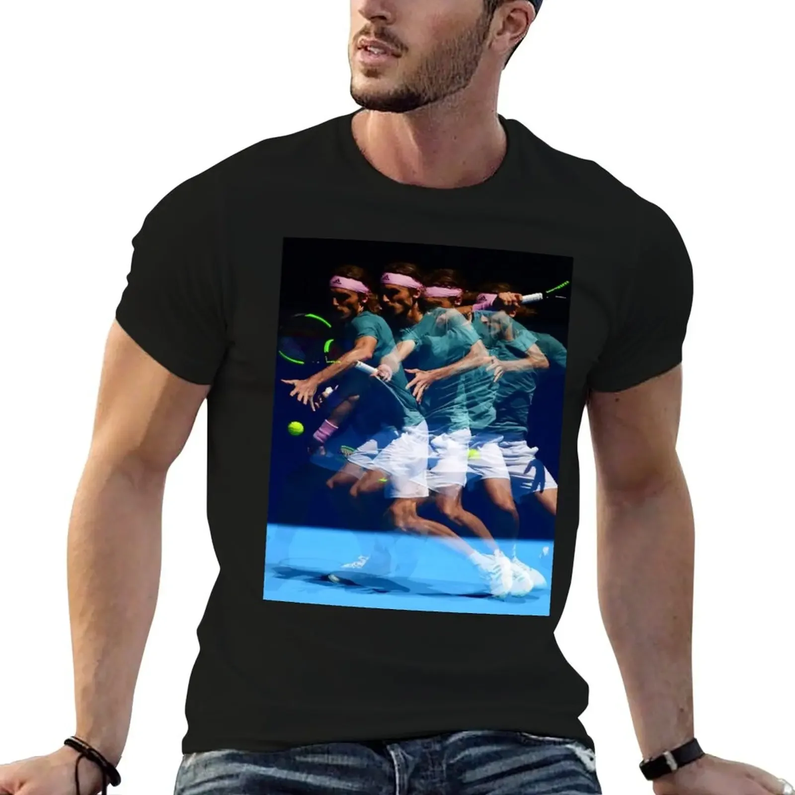 

stefanos tsitsipas T-Shirt Aesthetic clothing oversizeds blanks Funny t-shirts men workout shirt