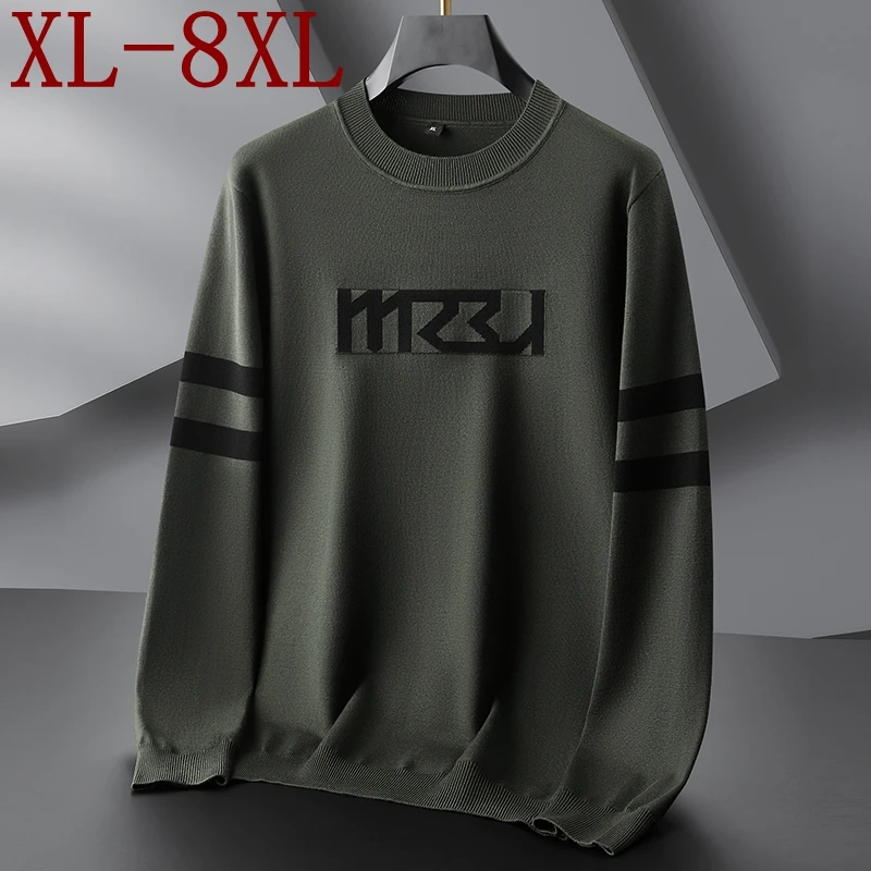 

8XL 7XL 6XL Pull Homme 2025 New Fall Winter High End Luxury Thin Wool Sweater Men Soft Warm Mens Jumpers Fashion Pullover Man