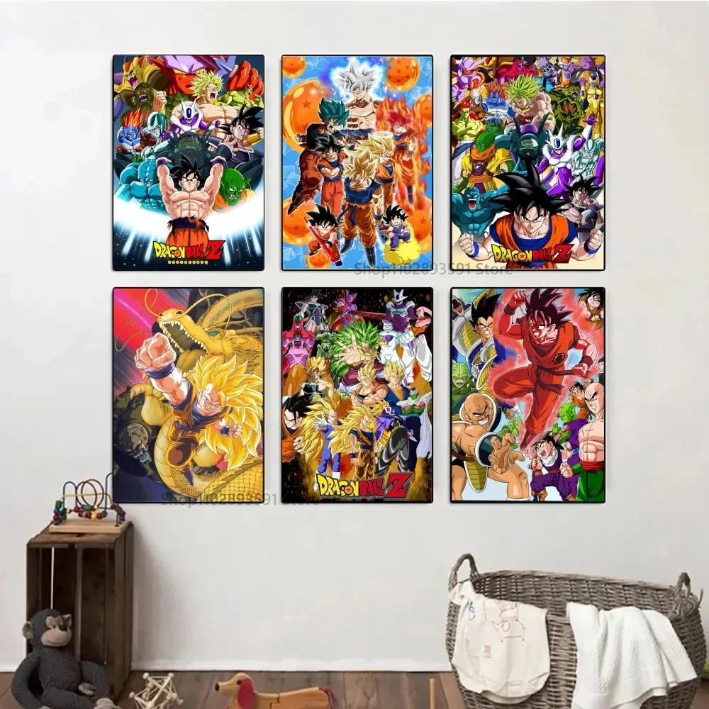 1pc Anime Dragon Ball Son Gohan Vegeta Poster Poster Stickers Art Wall Murals Game Room Decor Gifts Kawaii HD Painting Cat Cars