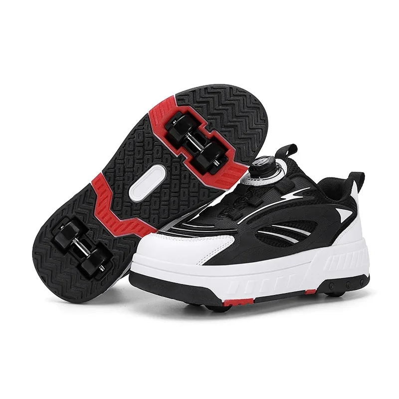 EUR 28-38 NEW Children Junior Roller Skate Shoes Kids Sneakers With four Boys Girls Wheels Shoes Adult Casual boys Shoes