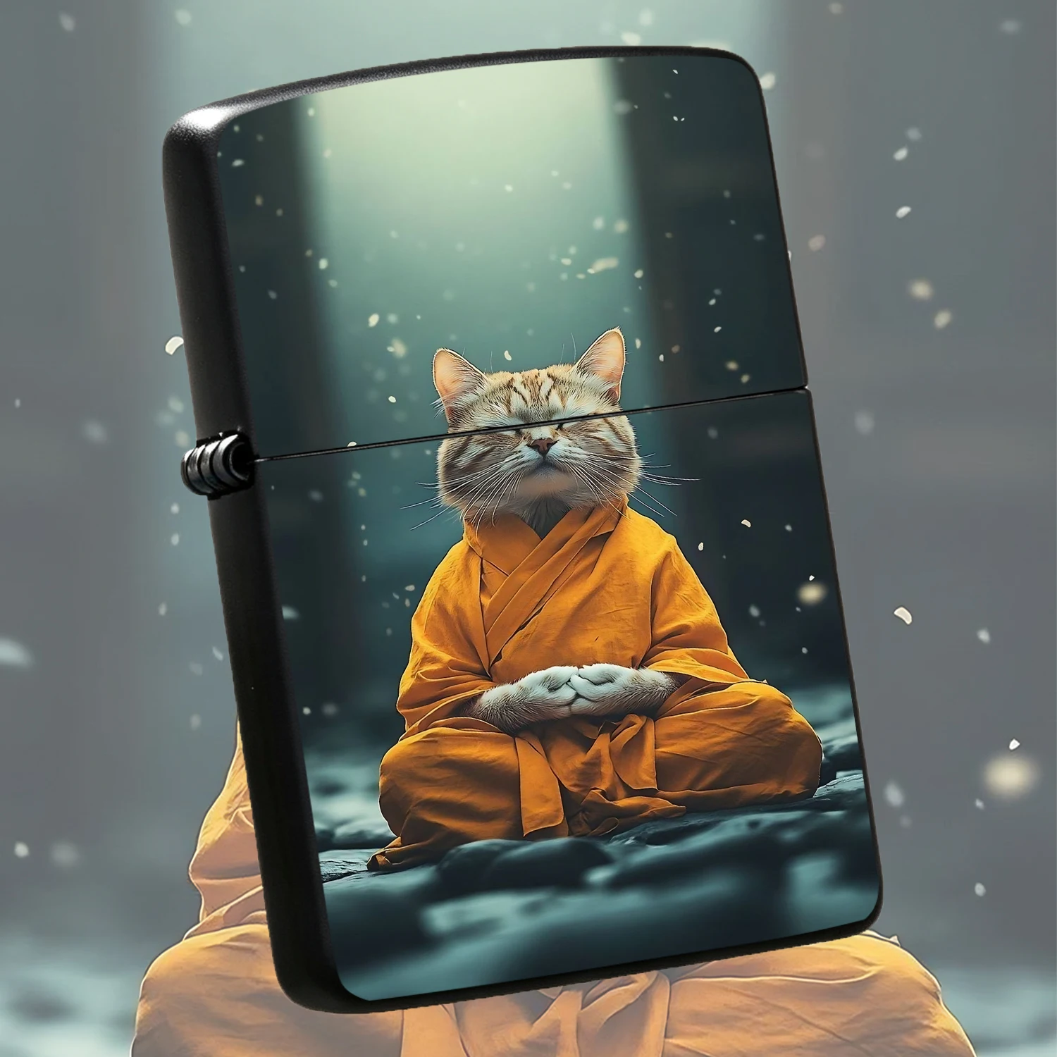 Creative Meditating Monk Cat Lighter, Soft Ambience Healing Cute Feline Design, Portable Delicate Daily Use Ignition Tool, Stylish Unique Decor Accessory, Ideal Gift Choice For Different Occasions, Peaceful Serene Vibe To Your Daily Life In