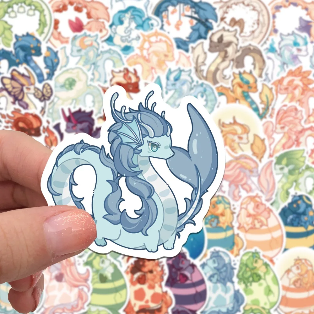 50pcs Cartoon Dragon Scrapbooking Stickers Suitcase Mobile Phone Diary Refrigerator Waterproof Cute Decorative Stickers