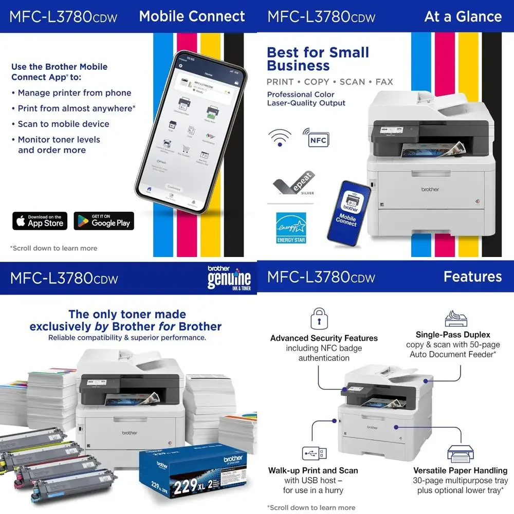 

Wireless Color All-in-One Printer with High-Quality Laser Output, Double-Sided Copy & Scan | 2-Month Subscription Trial, Alexa C