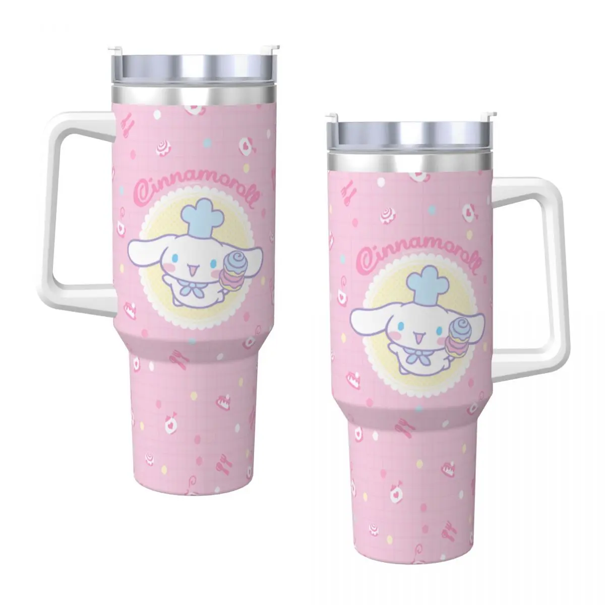 Cinnamoroll Tumbler Cold and Hot Water Bottle Heat Preservation Stainless Steel Coffee Mug Design Beach Mugs Cup