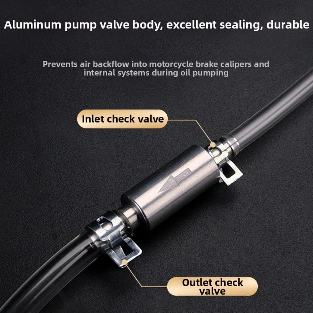 Brake Bleed Tool Kit for Hydraulic Systems with One Way Valve Sucker Pipe Made of Aluminum and PVC for Long Term Use