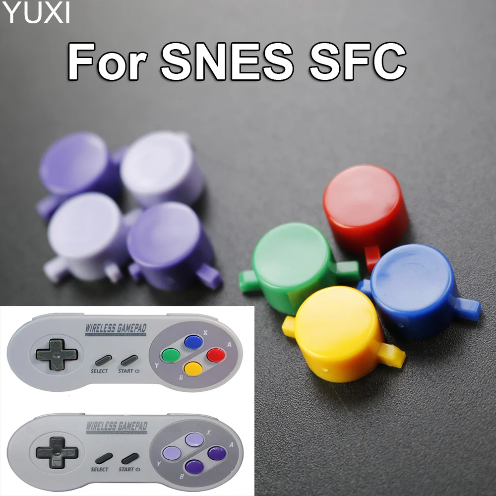 YUXI 1Set Plastic Buttons A B X Y Replace For  SFC SNES Super NES Controller