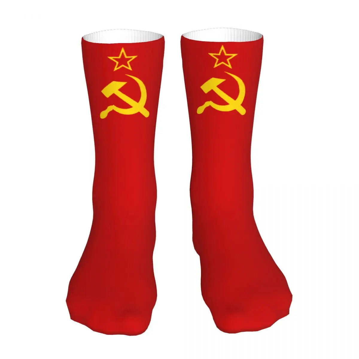 Harajuku USSR Hammer Sickle CCCP Russian Woman Socks 2022 Men Sport Sock