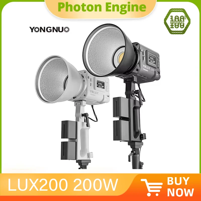 

YONGNUO LUX200 200W 2700K-6500K Bowens Mount Handheld Outdoor LED Video Light with Handle Power Adapter