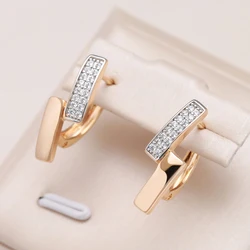 Kinel New Arrivals Micro-wax Inlay Natural Zircon Earrings for Women 585 Rose Gold and Silver Color Fashion Wedding Jewelry