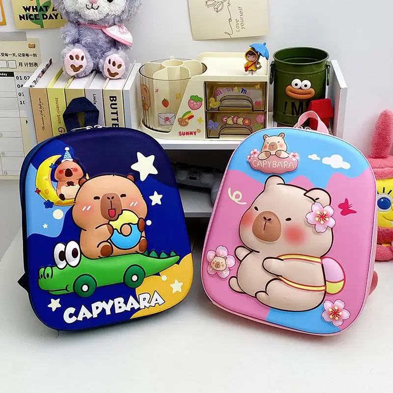 

Прочный 12-дюймовый рюкзак с рисунком Капибалы; Водонепроницаемая и износостойкая школьная сумка с капибарой для студентов