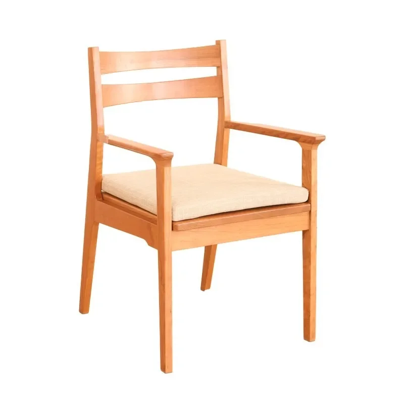 Nordic all solid wood minimalist Japanese cherry wood home dining chair, study chair, back chair, leisure negotiation chair