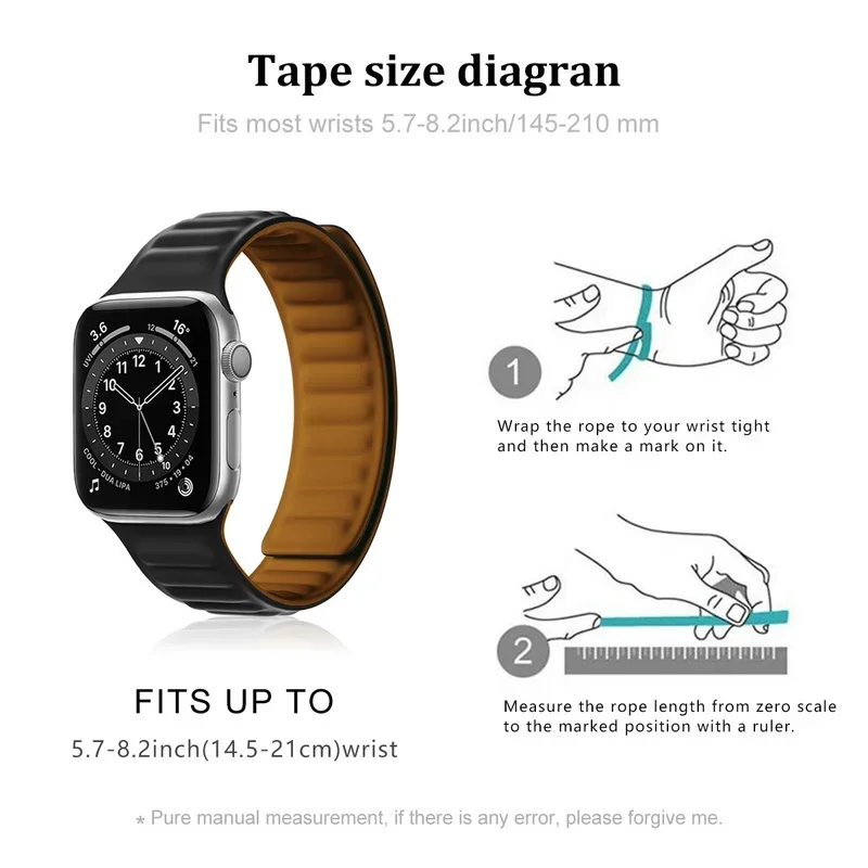 Magnetic Loop Strap for Apple Watch Band 49mm 44mm 40mm 45mm 41mm 38mm 42mm Silicone Bracelet IWatch 8 ultra 5 Se 6 7 correa