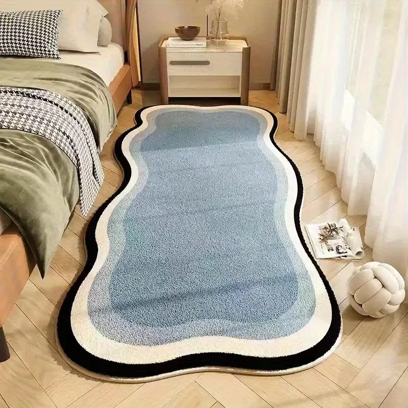 VIKAMA Shaped Plush Rug Insulates Against the Cold Keeps You Warm and Prevents Slipping—Bedside Rug the Bedroom and Home Decor