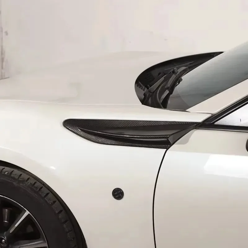 Poq A Set para Subaru BRZ 86 GT86 salida de aire lateral de coche guardabarros cubierta embellecedora de ventilación ABS textura de fibra de carbono accesorios exteriores